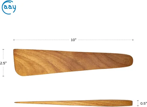 Miniatura 3 de FAAY Espátula plana de madera de 10 pulgadas para hierro fundido, aleta de huevos, raspador de sartén, artesanía de alta resistencia a la humedad