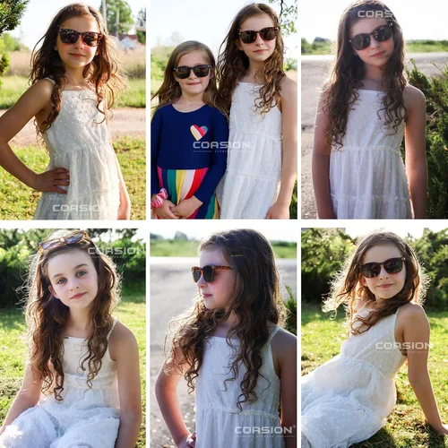 Miniatura 2 de COASION Lentes de sol polarizados para niños, protección UV 400, para niñas y niños, estilo retro clásico, para niños de 3 a 12 años
