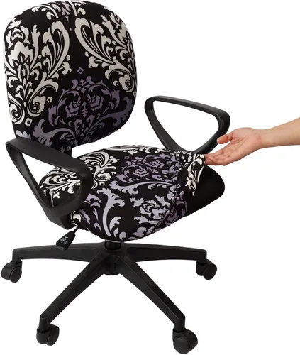 Miniatura 5 de Melaluxe Funda para silla de oficina de computadora, funda universal protectora y elástica para silla giratoria elástica Flor negra