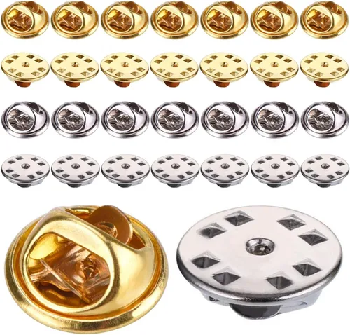 Miniatura 7 de Onwon 30 piezas de latón mariposa Cluth Insignia Insignia Embragues – No requiere herramientas, cierre de pasador de metal a granel, cierre de Dorado