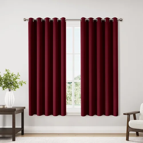 Miniatura 161 de ChrisDowa - Cortinas de cenefa pequeñas para cocina, cortinas cortas con ojales y aislamiento térmico para oscurecer la sala y habitación