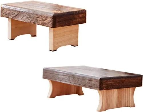 Miniatura 6 de Taburete bajo de madera plegable, estilo japonés, muebles tradicionales portátiles para el hogar, taburete tatami