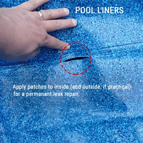 Miniatura 4 de Kit de parches de sellado de fugas para bañera de hidromasaje y piscina, transparente, ultra adhesivo, impermeable, reparación para vinilo, PVC