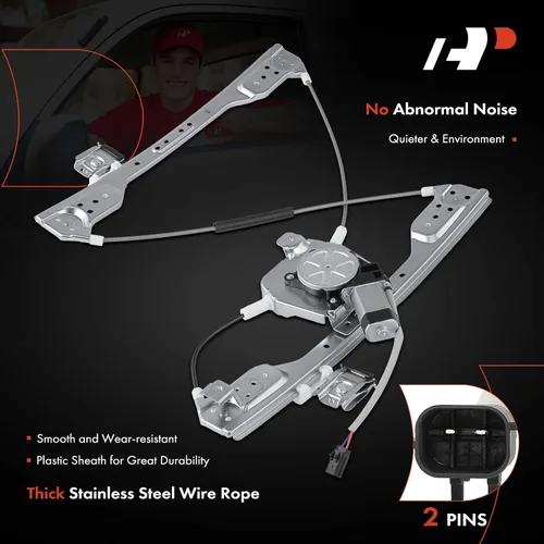 Miniatura 5 de A-Premium Elevalunas eléctrico delantero del lado del conductor con motor de 2 pines compatible con Chrysler 300 2005-2010 y Dodge Charger