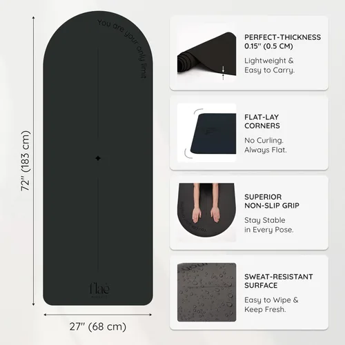 Miniatura 2 de Tapete de Yoga en forma de arco, goma de poliuretano ecológico, tapete de ejercicio antideslizante para Yoga, Pilates, entrenamiento en casa