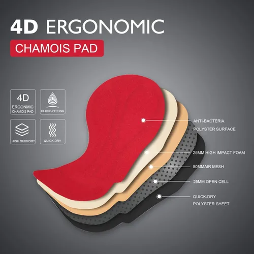 Miniatura 5 de Ropa interior de ciclismo para hombre, pantalones cortos acolchados 4D con acolchado MTB Liner Biking Underpants