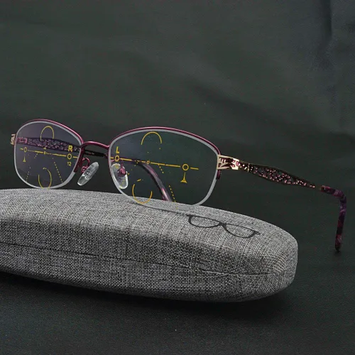 Miniatura 3 de Gafas de lectura progresivas con bloqueo de luz azul para mujer, visión ajustable, gafas de computadora en forma ovalada