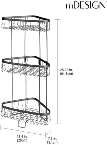Miniatura 4 de mDesign Hyde Collection - Estante de baño de metal, almacenamiento vertical independiente para organizar y almacenar toallas de mano, loción