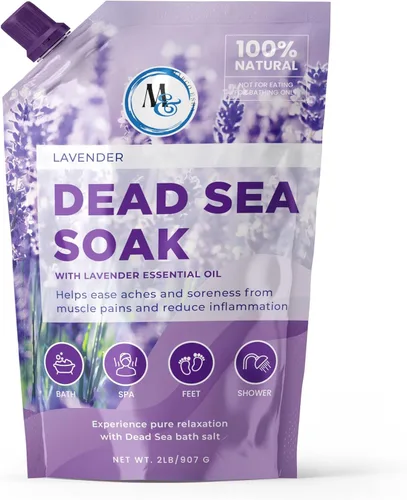 Sales del Mar Muerto para remojar, sal mineral para baño, spa, ducha: más minerales que la sal de Epsom, sal de baño pura y natural para remojo de