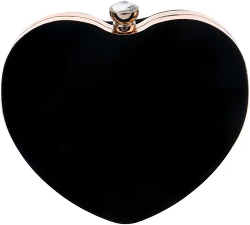 Miniatura 3 de Bolso de noche en forma de corazón Bolso de embrague de terciopelo Bolso de noche sólido