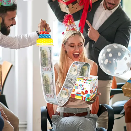 Miniatura 6 de Chiazllta Regalo de Caja de Dinero de Feliz Cumpleaños con Tarjeta - Kit Colorido de Caja de Extracción de Dinero para Fiesta