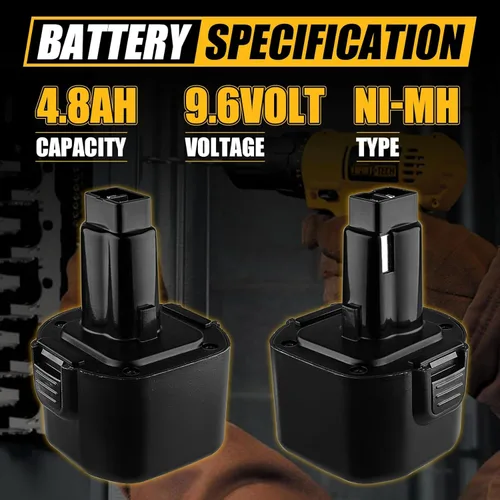 Miniatura 2 de VANTTECH DW9062 9.6V 4.8Ah Ni-MH Batería de repuesto para Dewalt 9.6V Power Tools DW9062 DW9061 DE9036 DE9061 DE9062 DW926 DW955K DW955 DW926K-2