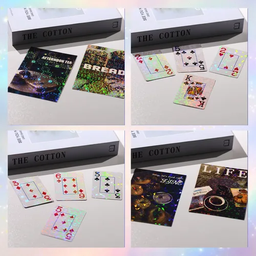 Miniatura 5 de 36 hojas de papel adhesivo holográfico, película laminada de vinilo transparente para calcomanías, impermeable, superposición transparente