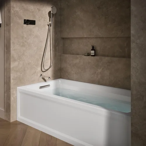 Miniatura 2 de KOHLER K-1125-LA-0 Archer - Bañera acrílica para alcoba (72 x 36 pulgadas), con delantal integral y drenaje a la izquierda, color blanco