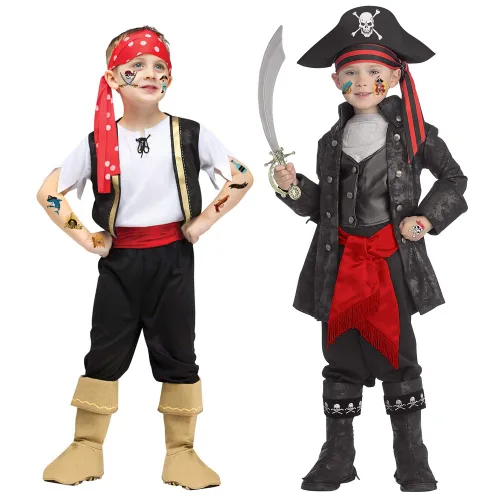Miniatura 4 de Tatuajes de pirata (96 piezas), tatuaje temporal pirata de Konsait, polvo de cañón pirata, Jake, Capitán, tatuaje corporal, para pirata, suministros