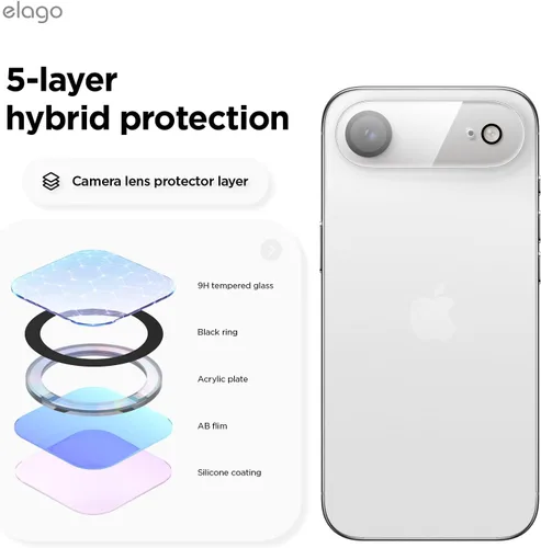 Miniatura 7 de elago Protector de lente de cámara de vidrio templado compatible con iPhone Air, resistente a los arañazos, antihuellas, fácil instalación