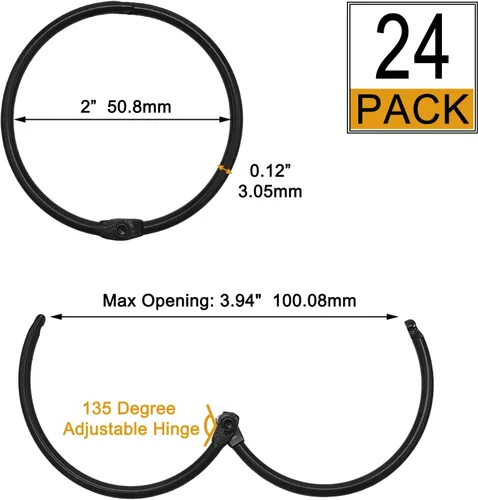 Miniatura 4 de Anillos de ganchos para cortina de ducha, 12 ganchos de ducha de metal inoxidables para cortina de ducha, anillos de ducha redondos para cortina