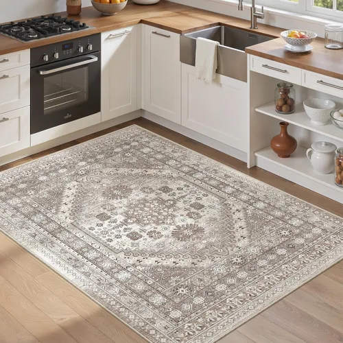 Miniatura 8 de befbee Alfombras de 4 x 6 pies para sala de estar y dormitorio, alfombra antideslizante lavable, alfombras de área ligeras resistentes a manchas