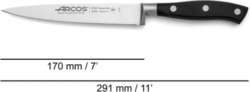 Miniatura 3 de Arcos Forged Riviera Series - Suela/Cuchillo de pescado de 7 pulgadas - Hoja de acero inoxidable de nitrum - Mango negro de polioximetileno (POM)