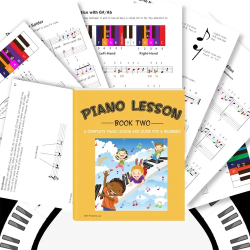 Miniatura 8 de QMG Piano Lessons Book 2: A Complete guide for Kids and Beginners; Color Coded Staff Notes; Designed and Printed in USA