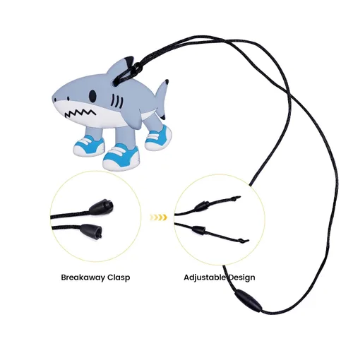 Miniatura 4 de 2 piezas de collar sensorial de silicona para niños y niñas, collar masticable para niños con autismo, TDAH, motor oral, necesidades de morder