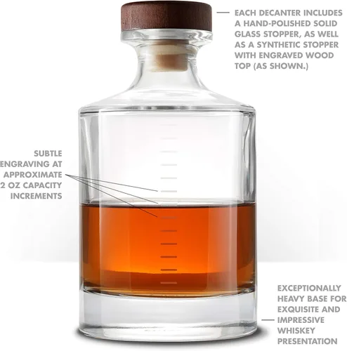 Miniatura 4 de Whisky Infinity Decanter - Botella de whisky y licor de vidrio Cairn Craft y tapón (capacidad de 1 litro con marcas de 2 onzas)