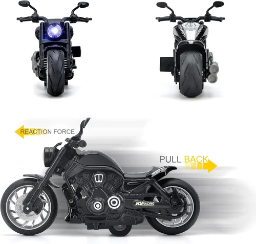 Miniatura 3 de Motocicleta de juguete, juguete de motocicleta con sonidos y luces, modelo de motocicleta de aleación 1:12 para niños, juguete de motocicleta