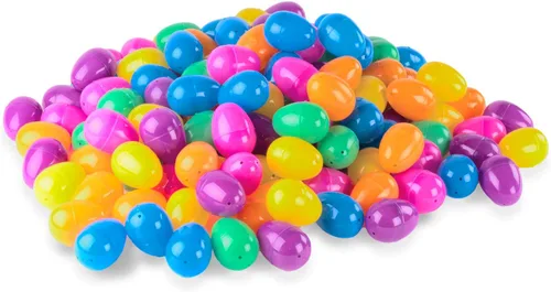 Huevos de Pascua de plástico sorpresa juguetes ciegos bolsas de colores surtidos brillantes y vacíos, cestas de manualidades para juegos de caza de