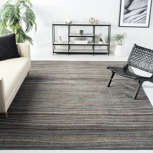 Miniatura 10 de SAFAVIEH Amsterdam Collection AMS111A - Alfombra para pasillo, 2 pies 3 pulgadas x 8 pies, color crema y beige, diseño moderno de ondas a rayas,
