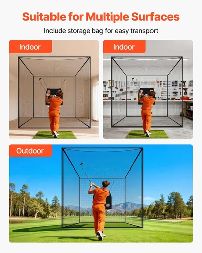 Miniatura 6 de VEVOR Jaula de bateo de béisbol, red profesional de entrenamiento de bateo de béisbol de sóftbol, resistente, resistente, cerrada, de polietileno