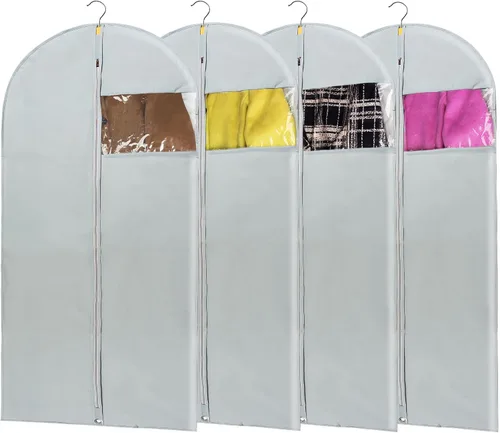 Miniatura 15 de Bolsa de ropa transparente para almacenamiento en el armario, bolsas de vinilo para colgar ropa, bolsas cortas para colgar ropa, fundas de abrigo