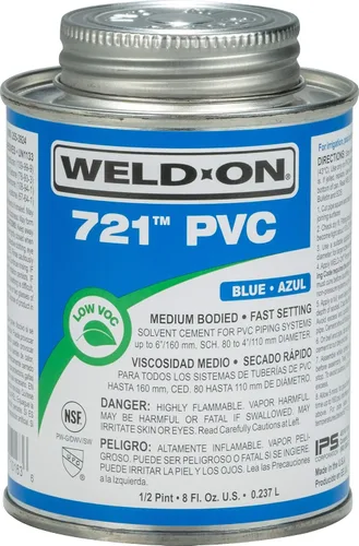 Miniatura 7 de Weld-ON 10162 721 Cemento solvente de PVC de cuerpo medio de alta resistencia, ajuste rápido y bajo contenido de compuestos orgánicos volátiles
