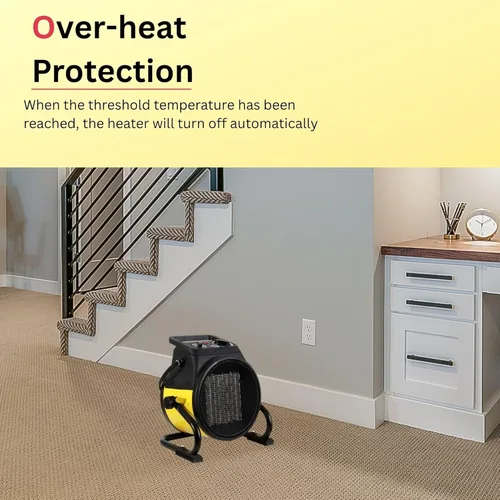 Miniatura 6 de Calentador de aire EUH1465, eléctrico, de Dura Heat, con base pivotante, 5,120 BTU, Amarillo