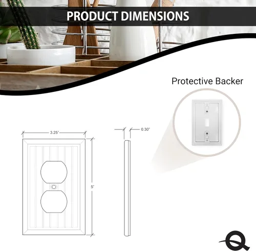 Miniatura 4 de Questech Decor - Placa de pared para cubierta de toma de corriente eléctrica dúplex, placa de interruptor individual de 1 banda, cubierta
