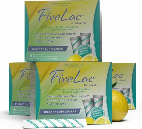 Miniatura 14 de Global Health Trax GHT - Mezcla de bebida en polvo probiótica de limón FiveLac, probióticos para mujeres, hombres y niños, apoyo y eliminación