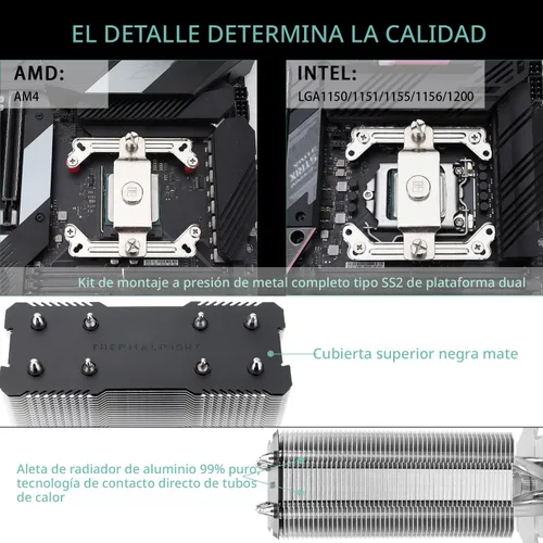 Miniatura 3 de Thermalright Assassin X120 Refined SE - Enfriador de aire para CPU, 4 tubos de calor, ventilador TL-C12C PWM, cubierta de disipador de calor