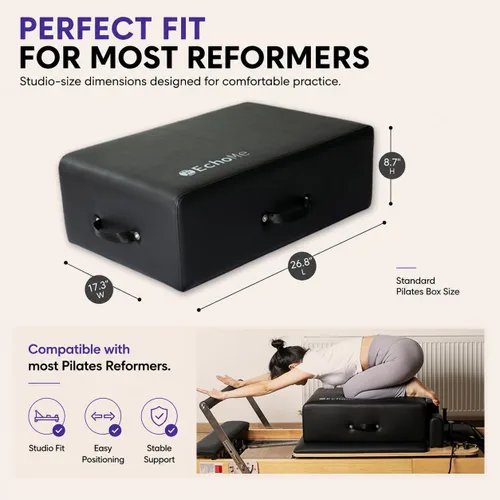 Miniatura 4 de EchoMe Pilates Reformer - Caja para sentarse, accesorio de pilates para ejercicios