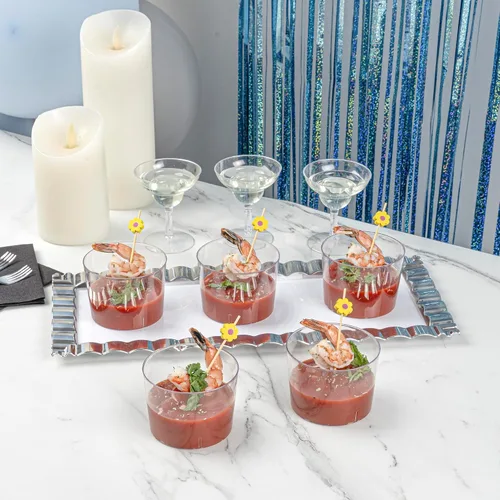 Miniatura 4 de Restaurantware Copas de parfait de 6 onzas, 20 tazas redondas de mousse, desechables, duraderos, de plástico transparente, para postres, aperitivos