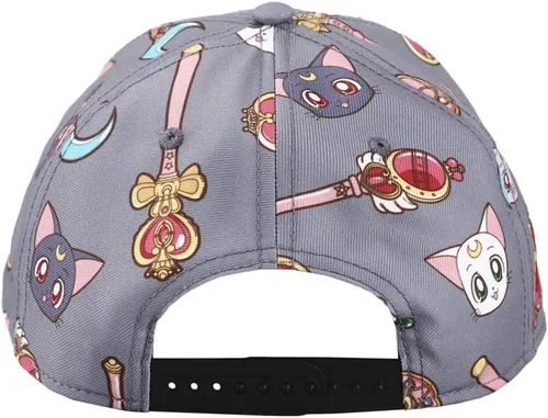 Miniatura 4 de Bioworld Sailor Moon Cats & Symbols All Over Print Sombrero El Snapback Gris, Gris