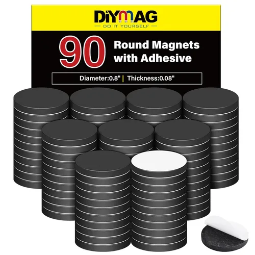 Miniatura 7 de DIYMAG Hojas Magnéticas Adhesivas Cuadradas, Cinta Magnética Flexible Pegable (Cada una 20x20x2mm), Imanes con Adhesivo para Manualidades, Fotos