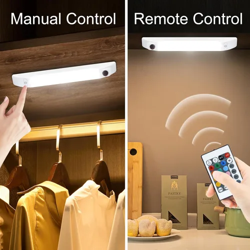 Miniatura 3 de LUXSWAY Luz LED para debajo del gabinete con control remoto, luces que cambian de color accionadas a pilas con temporizador, barra de luz regulable
