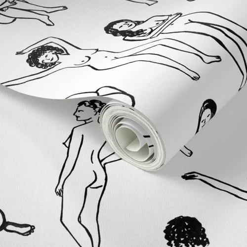 Miniatura 2 de Papel tapiz para despegar y pegar, para mujer, negro, blanco, niña, poder, vida, dibujo, cuerpo, salud, papel pintado extraíble personalizado por
