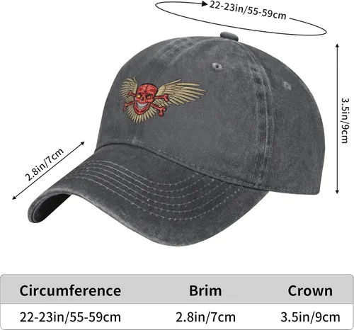 Miniatura 8 de Cowboy Hat Trendy Hats for Man and Women Djustable Four Season Outdoor Baseball Cap of Hell Skull with Angel Deep Heather