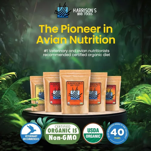 Miniatura 3 de Harrison's Bird Foods Fórmula fina de alta potencia, orgánica certificada, sin OMG para aves pequeñas a medianas, pellets de grado humano para muda