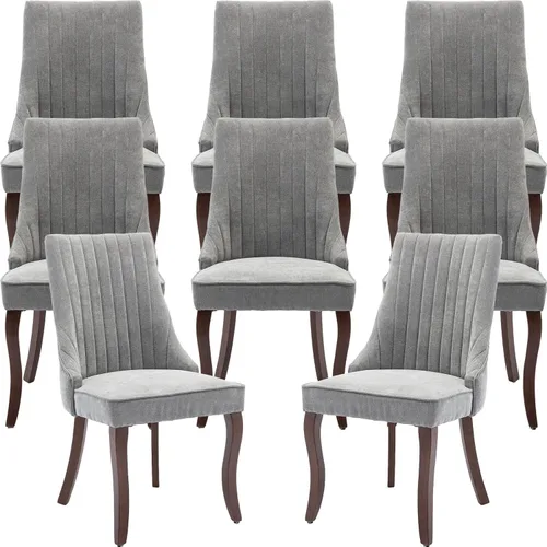 Miniatura 23 de ODUSE-DAILY Juego de 2 sillas de comedor de mediados del siglo en color beige, juego de 2 sillas modernas para cocina y comedor, sillas tapizadas