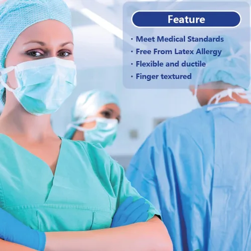 Miniatura 6 de Safe Health Nitrile Exam Gloves – 4 mil, Latex-Free, Powder-Free, Disposable, Blue, Medical Grade, Food, Cleaning Use