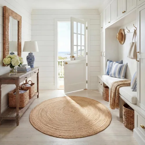Miniatura 8 de SAFAVIEH Alfombra 5x8 - Colección Cape Cod - Marrón Natural, Jute Trenzado Hecho a Mano de Trama Plana (CAP252A)