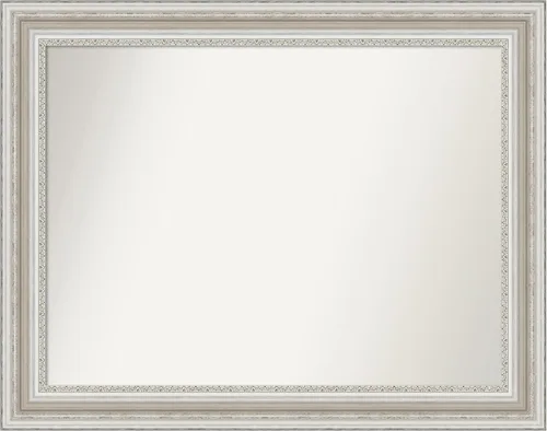 Miniatura 138 de Amanti Art Espejo de baño plateado para sobre el fregadero, 26 x 26 pulgadas, espejo cuadrado de plata antigua, marco de madera tradicional mediano