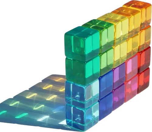 Miniatura 10 de Candywood Bloques de cubos de gemas de acrílico arcoíris para niños, educativos, juguetes de cristal para aprendizaje de bebé, juguetes apilables