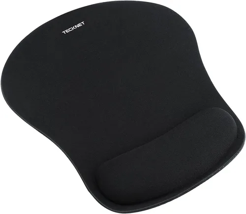 Miniatura 4 de TECKNET - Almohadilla para mouse con soporte de muñeca, ergonómica para videojuegos, alivio del dolor, portátil y cómoda, para computadora, Negro